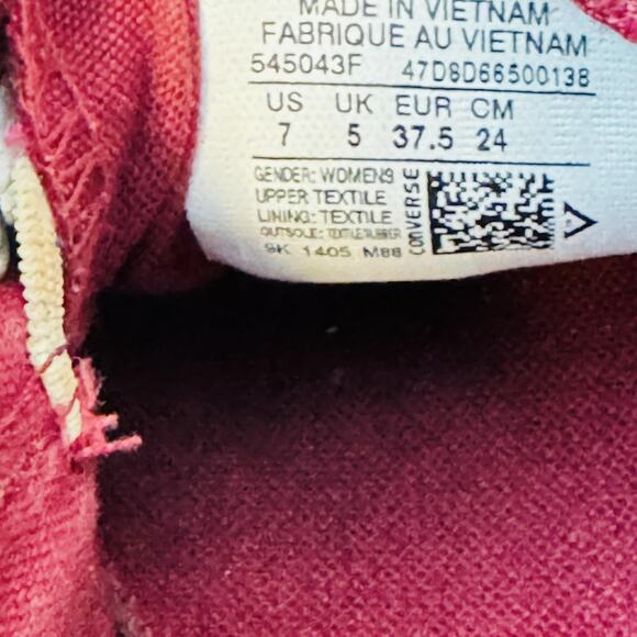 Converse Shoes Women 7 Red Chuck Taylor All Star Shoreline Slip Low Top Sneakers - Picture 11 of 12